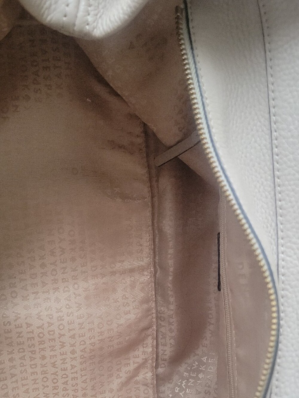 Kate Spade Stevie Berkshire Road Pebbled Leather Satchel Bag in Light Beige - Picture 6 of 8